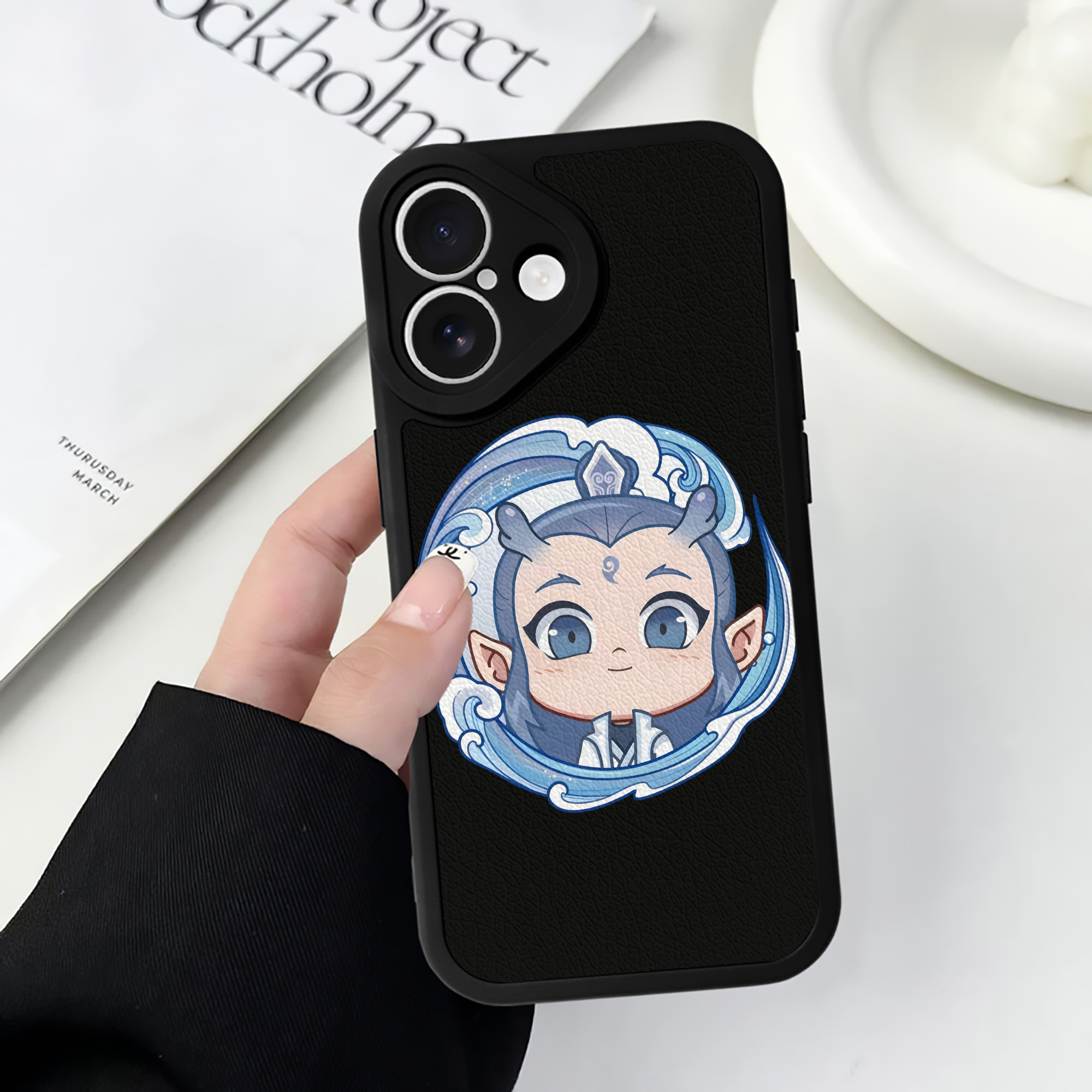 （画像用） Ne Zha 2 ナタ 魔童の大暴れ 【iPhone 16シリーズ対応】シリコンスマホケース（レザー調） 材質：シリコン